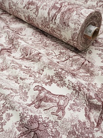 Интерьерный хлопок "Туаль де Жуи - Дикий мир" цв.т.вишнево-коричневый, ш.1.5м, хлопок-100%, 235гр/м.кв
