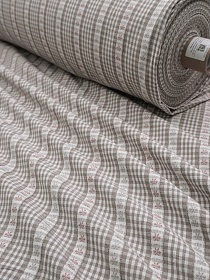 Вареный (стираный) хлопок "Вышивка-цветочки" (узкие полоски), цв.св.кофейно-серый, ш.2.5м, хл-100%, 150гр/м.кв