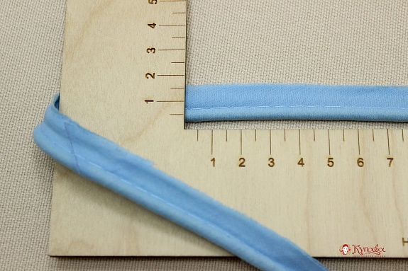 Кант отделочный цв.бирюзовый с голубым оттенком, ш.15мм/5мм, хлопок-100%