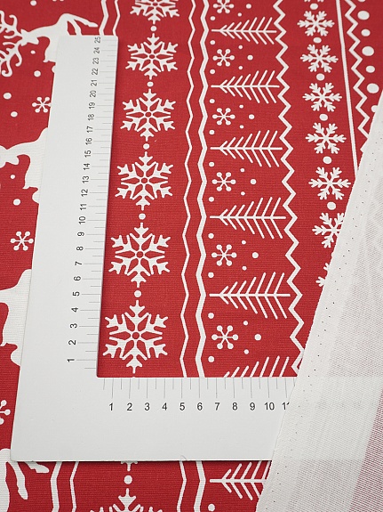 Рогожка "Олени" цв.красный, ш.1.5м, хлопок-100%, 175гр/м.кв