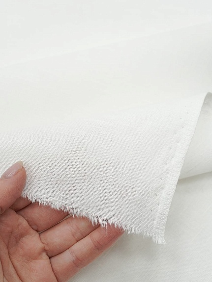 Полулен цв.Белый, ш.1.5м, лен-47%, хлопок-53%, 190гр/м.кв