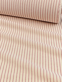 Хлопколен Цифр.печать "Полоска (2мм) на суровом", цв.розово-сиреневый, ш.1.4м, лен-10%, хл-90%, 125гр/м.кв