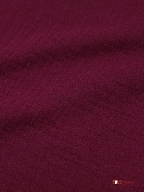 Мерный лоскут - Муслин двухслойный с эффектом жатости цв.Темный бордово-малиновый, ш.1.45м, хл-100%,