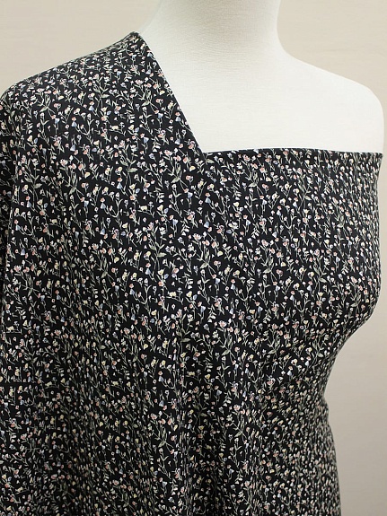 Штапель "Милолика" цв.черный, ш.1.45м, вискоза-100%, 90гр/м.кв