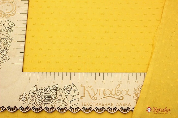 Фактурный хлопок "Шарики" цв.шафран, ш.1.45м, батист, хл-100%, 60гр/м.кв
