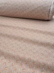 Муслин Премиум двухслойный гладкий "Ранетки" цв.св.бежево-кофейный, ш.2.5м, хлопок-100%, 120гр/м.кв