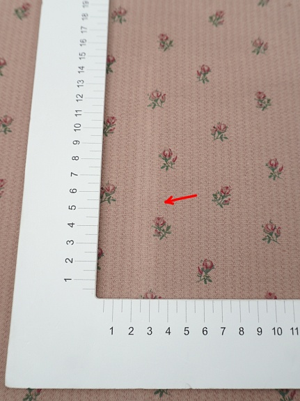 Теплый хлопок "Маленькие розочки" цв.нуга, СОРТ2, ш.1.5м, хлопок-100%, 160гр/м.кв