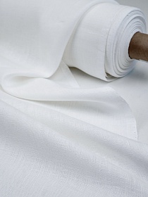 Лен костюмный цв.Белый (отбеленный), ш.1.5м, лен-100%, 180гр/м.кв