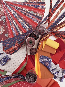 Комплект кромочного лоскута 1кг (от наборов для рукоделия) Хлопок однотонный и с рисунком