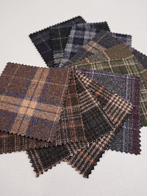 Комплект образцов "Шерсть пальтово-костюмная клетка" №1