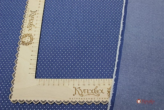 Джинсовая ткань "Очень мелкий горох на джинсе", Сорт2, ш.1.48м, хлопок-85%,п/э-15%, 140гр/м.кв