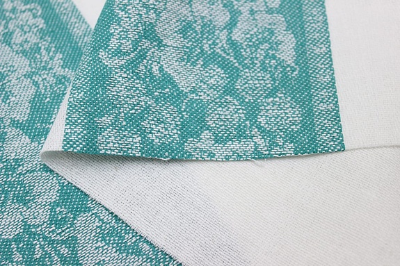 Холст полотенечный жаккард "Вьюнок" цв.изумруд, ш.0.5м, лен-30%, хл-70%, 210гр/м.кв