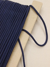 Шнур цв.чернильно-синий, ш.5мм, хлопок-100%