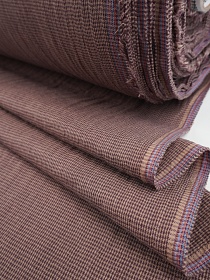 Муслин двухслойный пестротканый "Микроклетка" цв.бежевый/коричневый, ш.2.5м, хлопок-100%, 115гр/м.кв