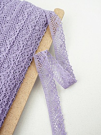 Кружево цв.сиреневый, ш.30мм, хлопок-90%, п/э-10%, рис.111/27
