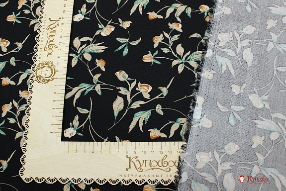 Плательная вискоза "Грета" цв.черный, ш.1.48м, вискоза-100%, 145гр/м.кв