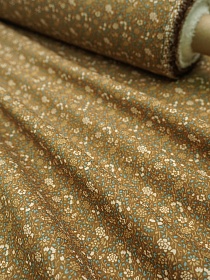 Импорт. хлопок (ситец) "Ульяна" цв.темный орех, ш.1.45м, хлопок-100%, 90гр/м.кв