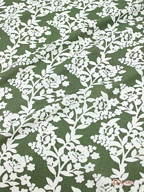 Штапель "Карнелия" цв.болотная зелень, ш.1.44м, вискоза-100%, 90гр/м.кв