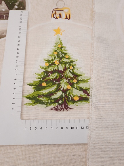 Рогожка "Время сказки" цв.бежевый, ш.1.5м, хлопок-100%, 150гр/м.кв, раппорт 64см