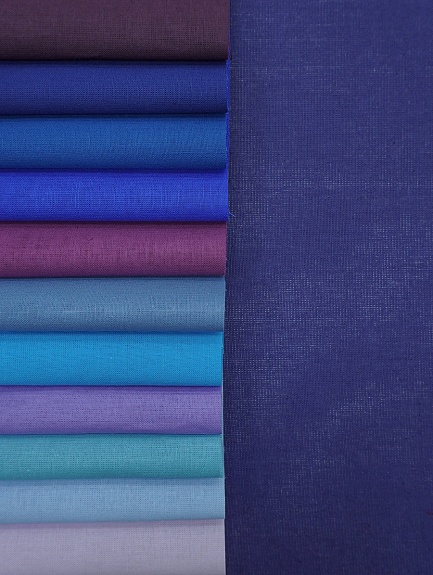 Набор тканей для рукоделия "Бязь однотонная: сине-фиолетовая гамма", 45*30 см, 12 шт