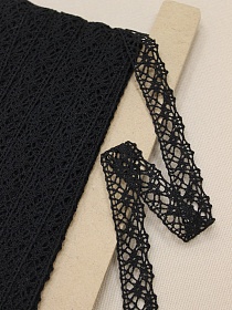 Кружево цв.черный, ш.20мм, хлопок-90%, п/э-10%, рис.015/26