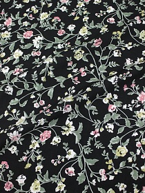 Штапель "Теплые воспоминания" цв.черный, ш.1.45м, вискоза-100%, 110гр/м.кв