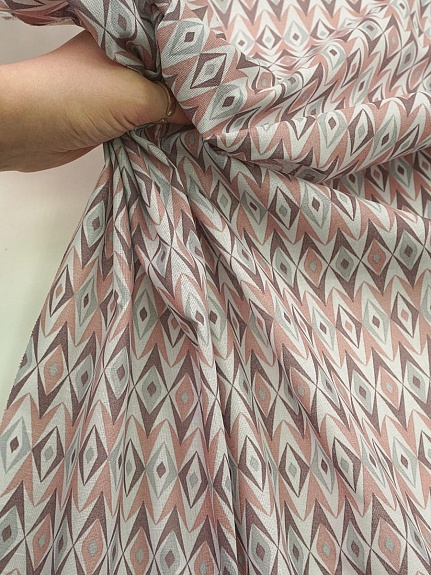 Мерный лоскут Ситец "Восточные ромбы" цв.коричневый/серый, ш.0.8м, хлопок-100%, 85гр/м.кв