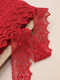 Кружево цв.темно-красный, ш.60мм, хлопок-90%, п/э-10%, рис.198/16