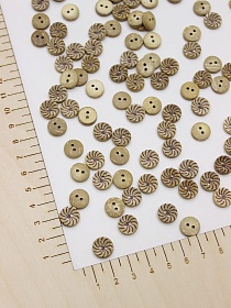 Пуговица светлый кокос, Волчок, 11мм, 2 отверстия