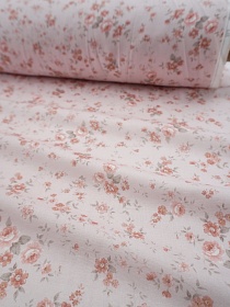 Муслин Премиум двухслойный гладкий "Амелита" цв.нежно-розовый жемчуг, ш.2.5м, хлопок-100%, 120гр/м.кв