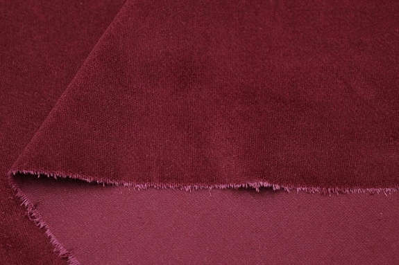 Бархат цв.Вишнево-терракотовый, ш.1.43м, хлопок-90%, лайкра-5%, п/э-5%, 280гр/м.кв