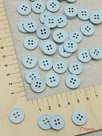 Пуговица пластмасса, цв.бл.голубая дымка, 15мм, 4 отверстия