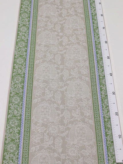 Холст полотенечный жаккард "Летний" цв.травяной/синий, ш.0.5м, лен-30%, хлопок-70%, 210гр/кв.м