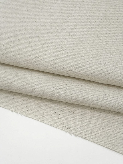 Мерный лоскут (ткань в отрезах) - Полульняная саржа цв.Суровый, ш.1.6м, лен-32%, хл-68%, 175гр/м.кв