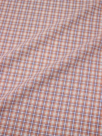 Вареный (стираный) хлопок "Двойная клетка на св.розово-терракотовом", ш.2.5м, хлопок-100%