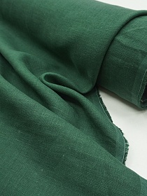 Лен костюмный с эффектом мятости цв.Хвойно-зеленый, ш.1.45м, лен-100%, 190гр/м.кв