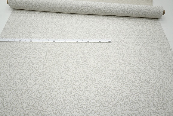 Полулен "Белый орнамент" (на суровом), ш.1.5м, лен-30%, хлопок-70%, 155гр/м.кв
