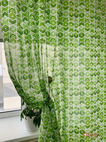 Полулен "Тропический орнамент", ш.1.5м, лен-30%, хл-70%, 140гр/м.кв