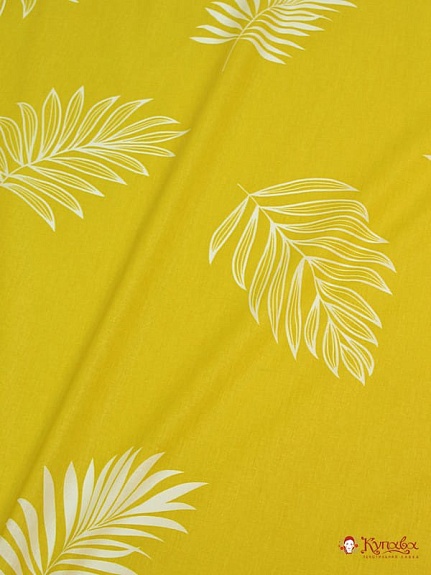 Мерный лоскут (ткань в отрезах) - Поплин "Палермо" цв.желтый с оливковым оттенком, ш.2.2м