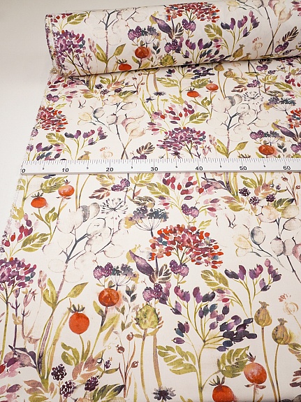 Интерьерный хлопок "Пряное лето" цв.кремовый, ш.1.5м, хлопок-100%, 240гр/м.кв