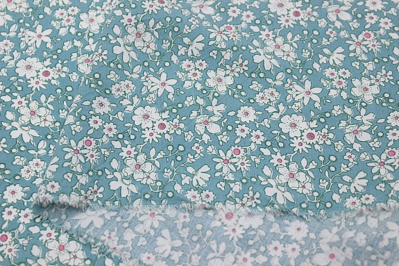 Штапель "Малика" цв.бирюзово-зеленый винтаж-2, СОРТ2, ш.1.42м, вискоза-100%, 90гр/м.кв