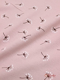 Теплый хлопок "Звездочки на веточках" цв.пыльный розово-сиреневый, ш.1.5м, хлопок-100%, 160гр/м.кв