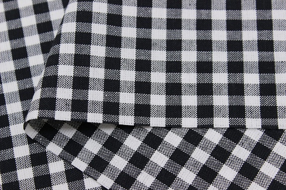 Пестрядь "Черно-белая средняя клетка", ш.1.45, хлопок-100%, 140гр/м.кв