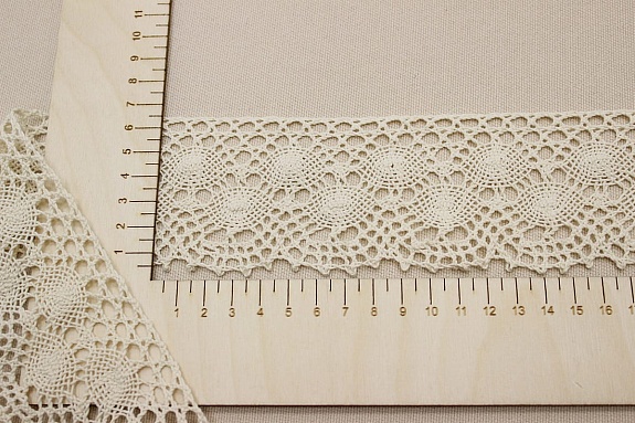 Кружево цв.суровый, ш.61мм, хлопок-100%, рис.058/3