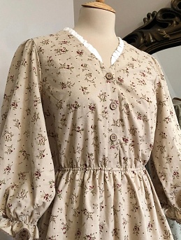 Платье из теплого хлопка "Нежные бутончики"