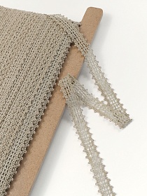 Кружево цв.кофейно-оливковый, ш.20мм, хлопок-43%, лен-36%, п/э-21%