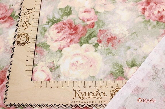 Бязь "Винтажные букеты роз", ГОСТ, ш.2.2м, хлопок-100%, 142гр/м.кв