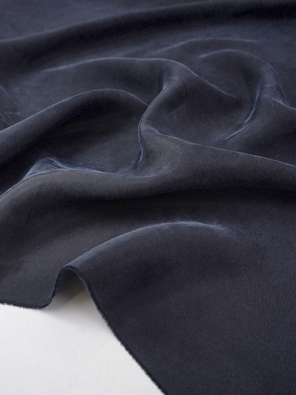 Купра цв.Темный чернильно-черный, СОРТ2, ш.1.35м, купра-100%, 110гр/м.кв