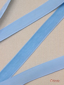 Лента бархатная цв.Бирюзово-голубой, ш.16мм, полиэстер-100%