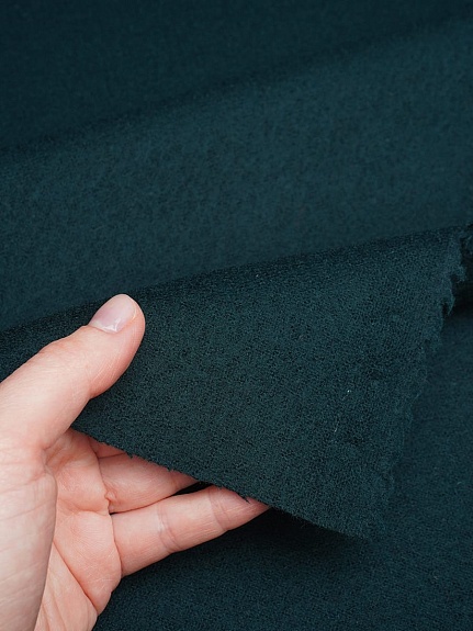 Сукно шапочное цв.Темный елово-зеленый, ш.1.55м, шерсть-83%, п/э-17%, 450гр/м.кв